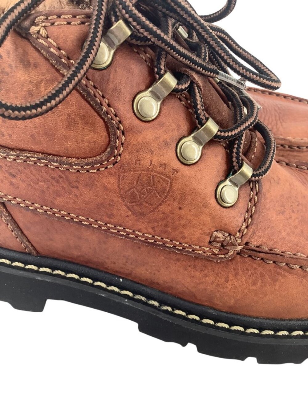 Ariat Boots Womens 6.5 B Brown Leather Moc Toe Hiking Work Wear Lace Up 17720 - Picture 3 of 9